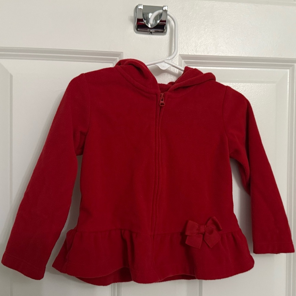 Red Kids Hoodie with Bow Detail